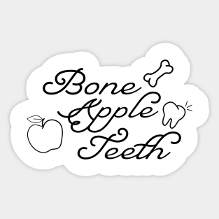 Bone Apple Teeth with Icons Sticker